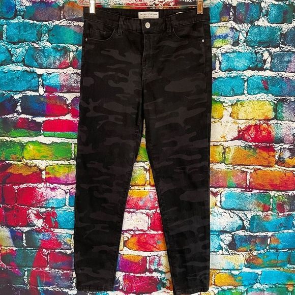 Sanctuary Social Standard Ankle Skinny Black Camo Jeans Size 6 - Picture 2 of 11